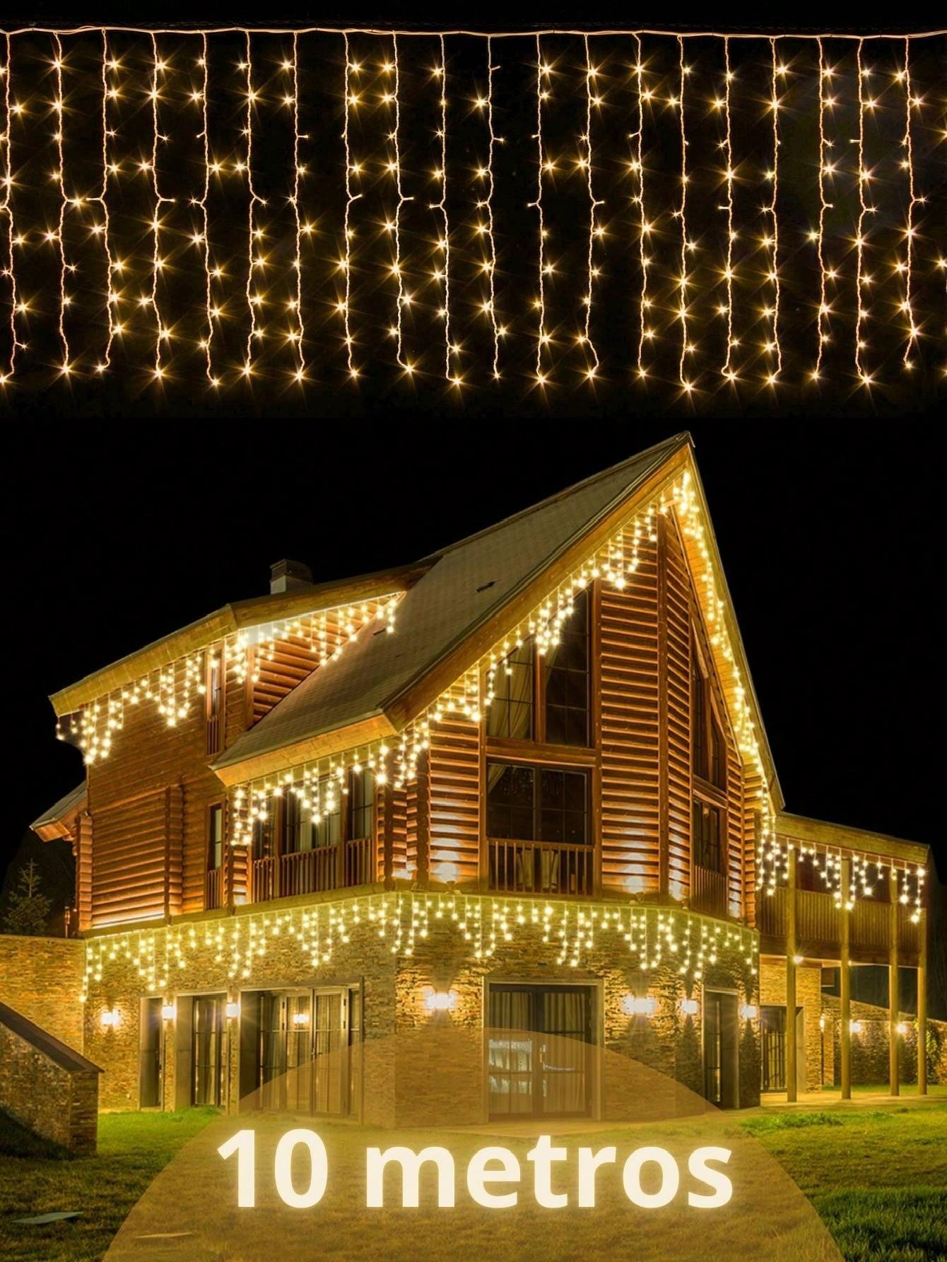 Cascata 400 Led 10m / Decoração Natalina, Prova d'água 110V 220V Pisca Pisca