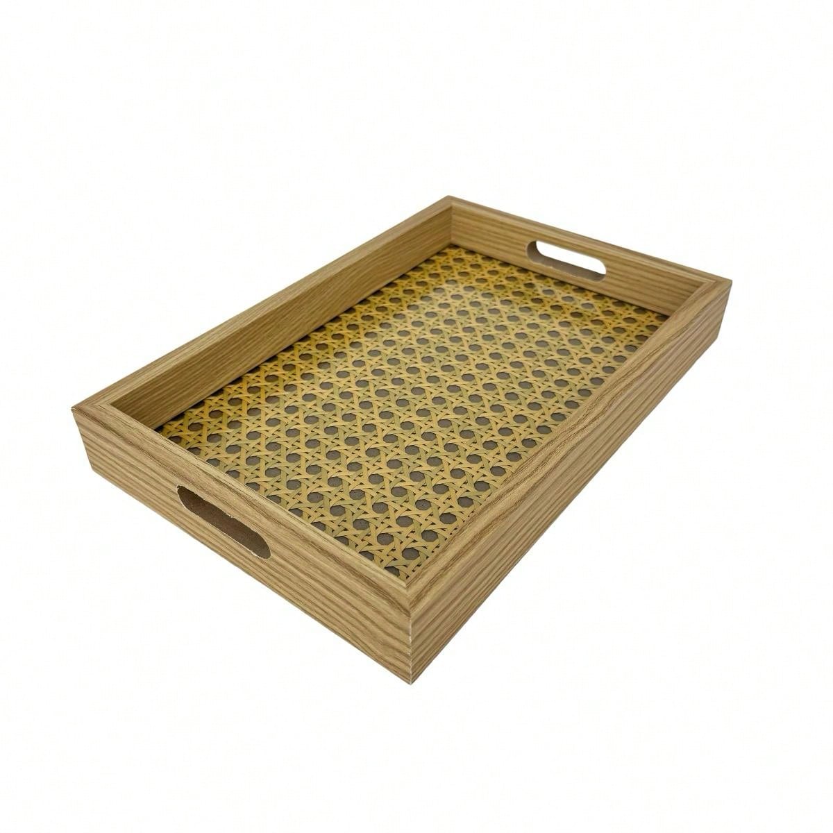 Bandeja 30cm Retangular de MDF Com fundo Treliça e Acrílico