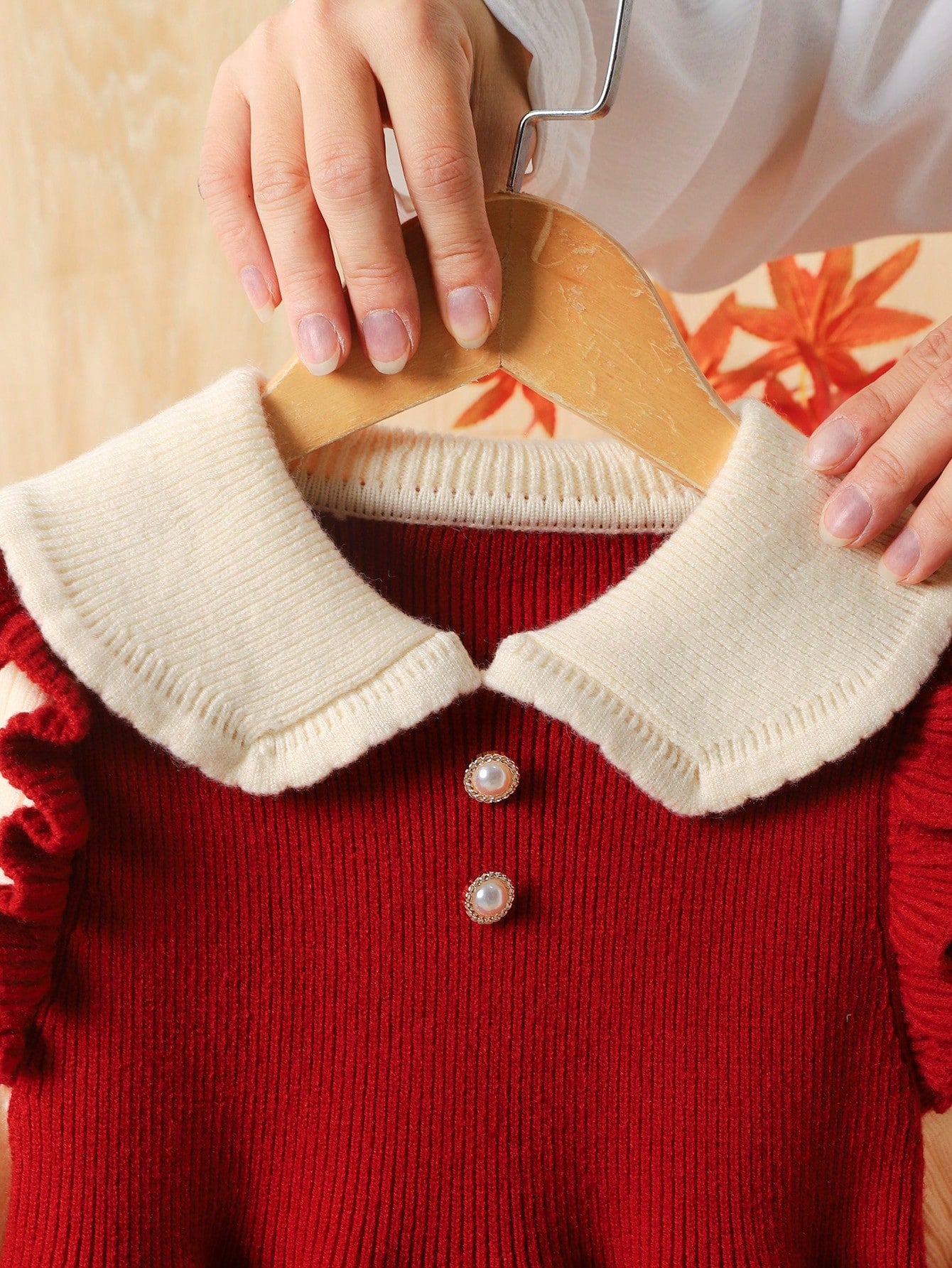 Vestido Suéter/ Decote Peter Pan, Laço Decorativo 